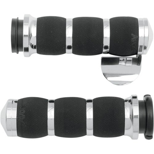 Avon Air Cushion Grips for H-D Motorcycles w/Fly-By-Wire (THROTTLE Boss Chrome)