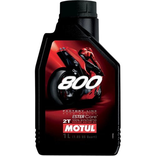 Motul 800 2T Full-Synthetic Road Racing Premix 2-Stroke Oil | 1 Liter | 104041