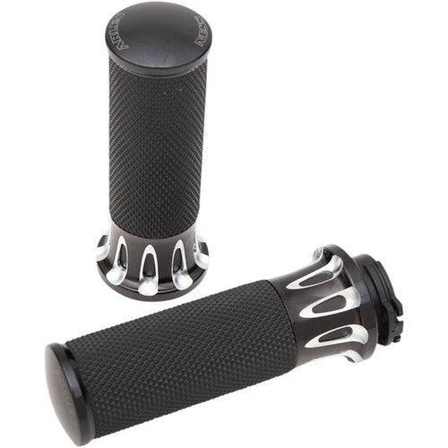 Arlen Ness - 07-317 - Fusion Series Grips, Deep Cut - Black