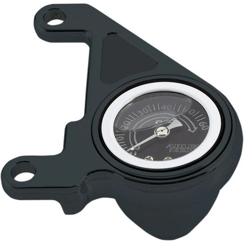 Arlen Ness - 15-675 - Oil Pressure Gauge Kit, Radius - Black