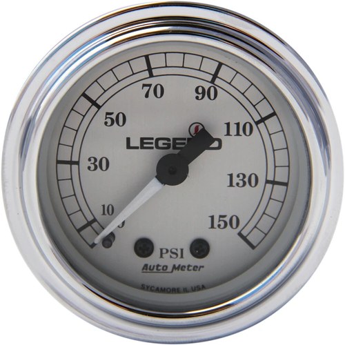 Legend - 2212-0485 - Fairing Mounted LED Backlit Psi Gauge Chrome w/Silver Face