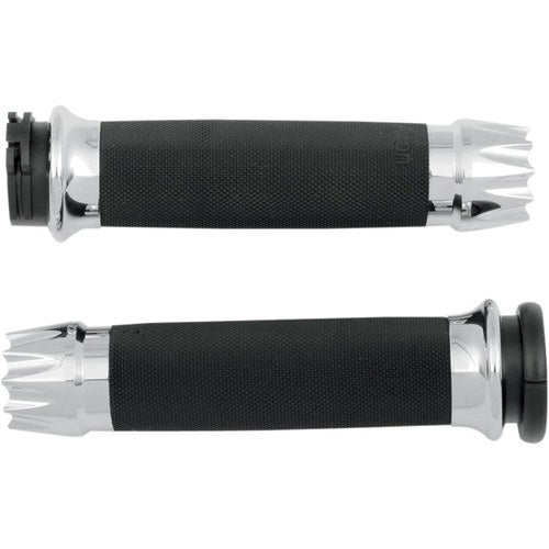 Avon Custom Contour Grips for H-D Motorcycles Cable Throttle (EXCALIBUR Chrome)