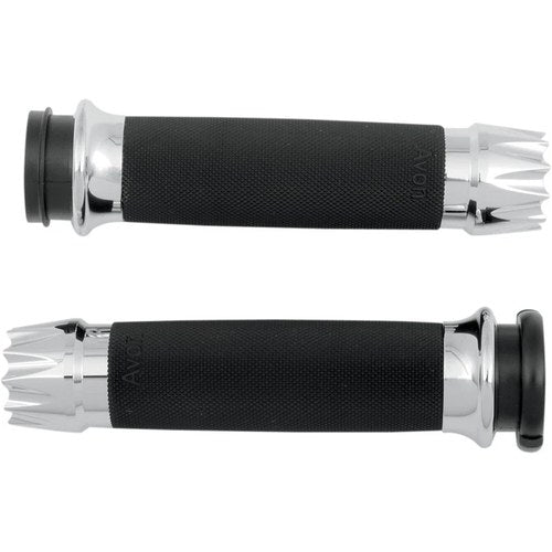 Avon Custom Contour Grips for H-D Motorcycles w/Fly-By-Wire (EXCALIBUR Chrome)