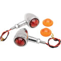 Drag Specialties Custom Stud-Mount Bullet Marker Lights Chrome w/Amber/Red Lens
