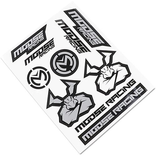 Moose Racing MX Off-Road Agroid Decal/Sticker Sheet (Black/Silver)