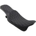 Drag Specialties Predator 2-Up Seat - Diamond Solar Leather (Blk/Slv) 0801-1271