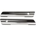 Drag Specialties Saddlebag Hinge Covers (Black / Chrome) Pair | S77-0149B