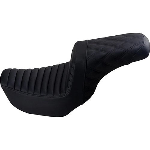 Saddlemen Step Up 2-Up Seat, Tuck and Roll/Lattice Stitched (Black) 806-04-176