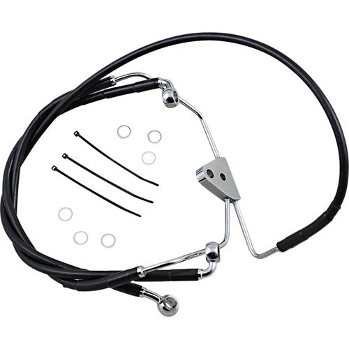 Drag Specialties +6" Brake Line - Front - Black Vinyl - 08-13FLT | 620085-6BLK
