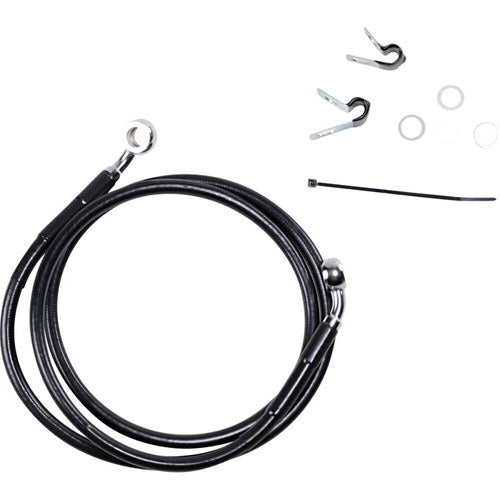 Drag Specialties +8" Brake Line - Front - Black Vinyl - 04-10XL | 660310-8BLK