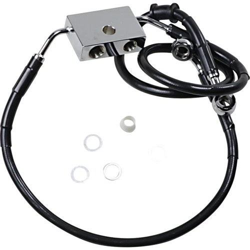 Drag Specialties Extended Length Front Brake Line - XL - Black +6" | 614743-6BLK