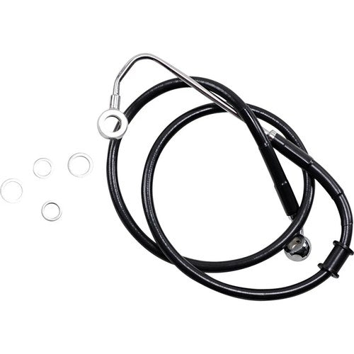 Drag Specialties Brake Line - 15-17 Softail - Black +4" | 618300-4BLK