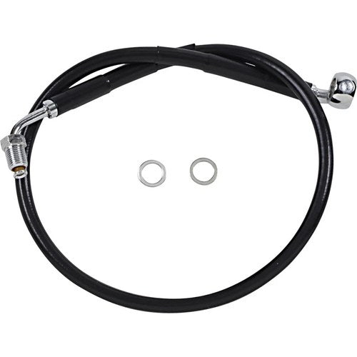 Drag Specialties Brake Line - 18- Softail - Black +2" | 618601-2BLK