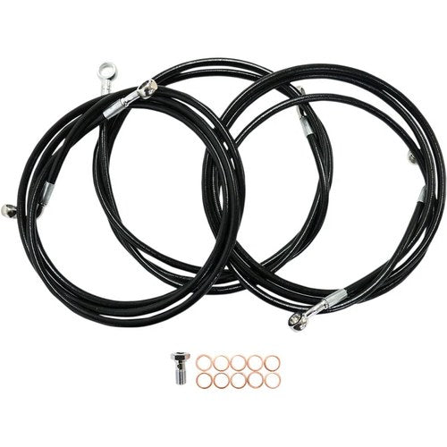 LA Choppers Brake Lines - Black - 12-14 14+ FL ABS | LA-8052B13B