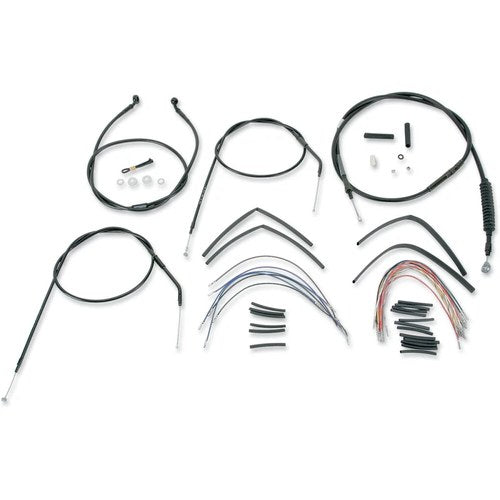 Burly Brand Complete Black Vinyl Handlebar Cable/Brake Line Kit | B30-1001