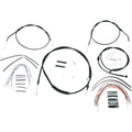 Burly Brand Complete Black Vinyl Handlebar Cable/Brake Line Kit | B30-1008