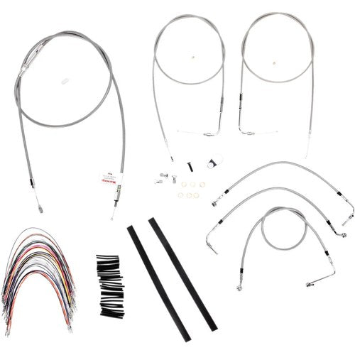 Burly Brand Complete Stainless Braided Handlebar Cable/Brake Line Kit | B30-1086
