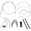 Burly Brand Complete Stainless Braided Handlebar Cable/Brake Line Kit | B30-1092