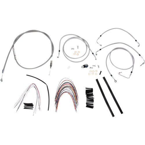 Burly Brand Complete Stainless Braided Handlebar Cable/Brake Line Kit | B30-1094