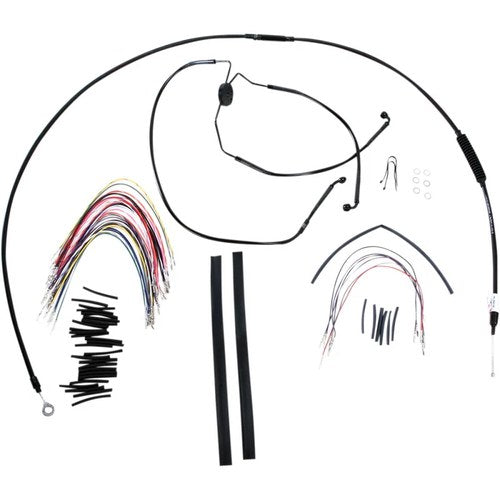 Burly Brand Complete Black Vinyl Handlebar Cable/Brake Line Kit | B30-1101