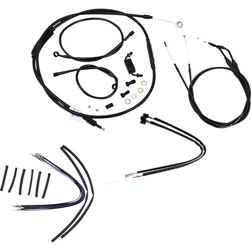 Burly Brand Complete Black Vinyl Handlebar Cable/Brake Line Kit | B30-1121