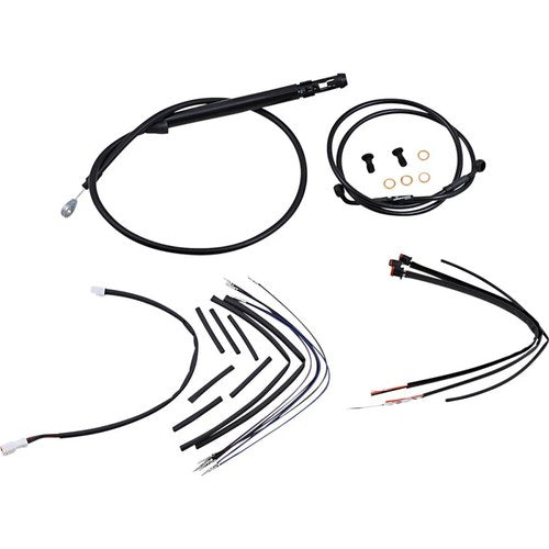 Burly Brand Black Vinyl Jail Bar Cable Kit For 12" Handlebars | B30-1257