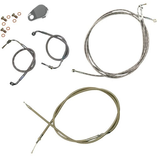 LA Choppers Standard Braided Handlebar Cable/Brake Line Kit | LA-8051KT-19