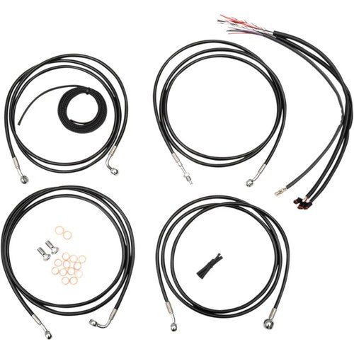LA Choppers Complete Vinyl Braided Handlebar Cable/Brake Line Kit LA-8052KT2-13B