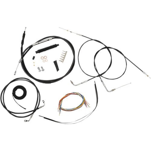 LA Choppers Complete Braided Handlebar Cable/Brake Line Kit | LA-8210KT2B-13B