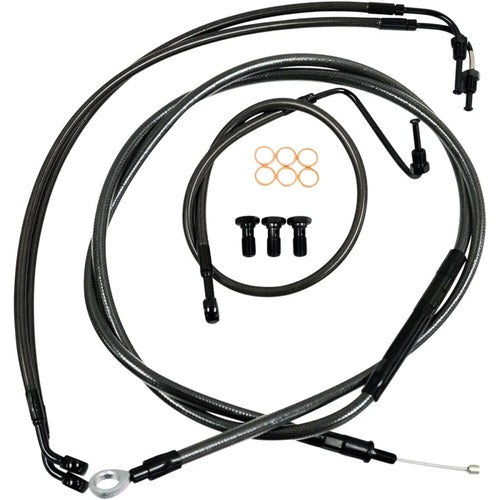 LA Choppers Standard Braided Handlebar Cable/Brake Line Kit | LA-8010KT-13M