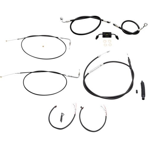 LA Choppers Complete Vinyl Braided Handlebar Cable/Brake Line Kit LA-8321KT2-16B