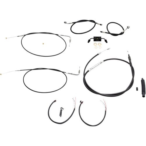LA Choppers Black 12" - 14" Cable Kit for Fxdf w/ ABS | LA-8231KT2-13B