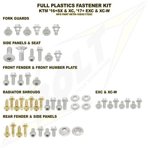Bolt Fastener Kit Body | KTM-16SXC17EXC
