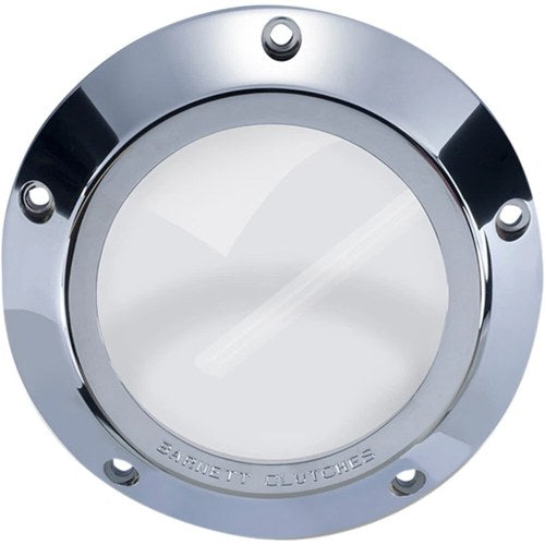 Barnett '99-'06 Big Twin Chrome/Clear Derby Cover | 343-30-43006
