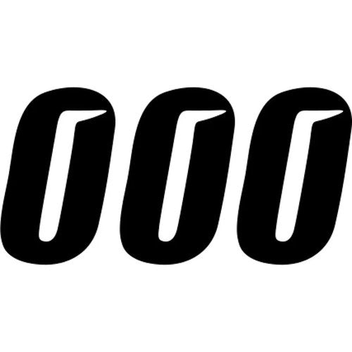 D'Cor Visuals Slash Number Plate - #0 - Black - 4" | 45-27-0
