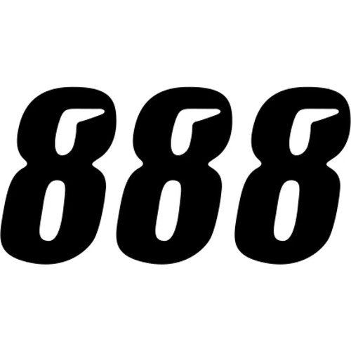 D'Cor Visuals Slash Number Plate - #8 - Black - 7" | 45-31-8