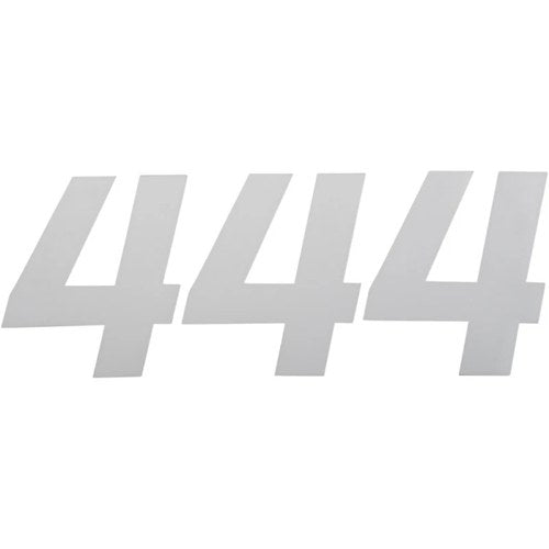 D'Cor Visuals Race Number Plate - #4 - White - 4" | 45-34-4