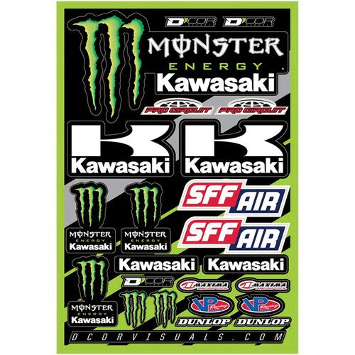 D'Cor Visuals Decal Sheet - Monster Energy - Kawasaki | 40-20-116