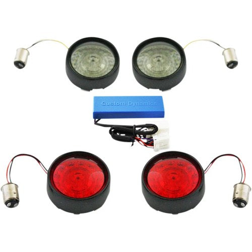 Custom Dynamics Full Bullet Turn Signal Conversion Kit - Black | PB-HD-BB-B