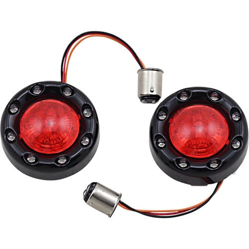 Custom Dynamics Bullet Turn Signal 1157 - Black - Red Lens | PB-BR-RR-57-BR