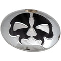 Drag Specialties Split Skull Fuel Door - Chrome with Black | 78051B4