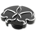 Drag Specialties Split Skull Gas Cap - Black - Non-Vented | 78049BB2