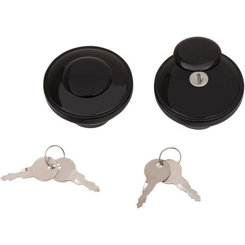 Drag Specialties Locking Gas Cap - Black - Non-Vented | 03-0320AB-B