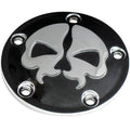 Drag Specialties Point Cover Split Skull - Black - 5 Hole | 78040BB2