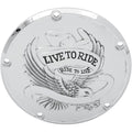 Drag Specialties 5-Hole - Chrome - Live to Ride Derby Cover | 33-0065CA