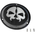 Drag Specialties Split Skull Derby Cover - Black - 3-Hole | 78045BB2