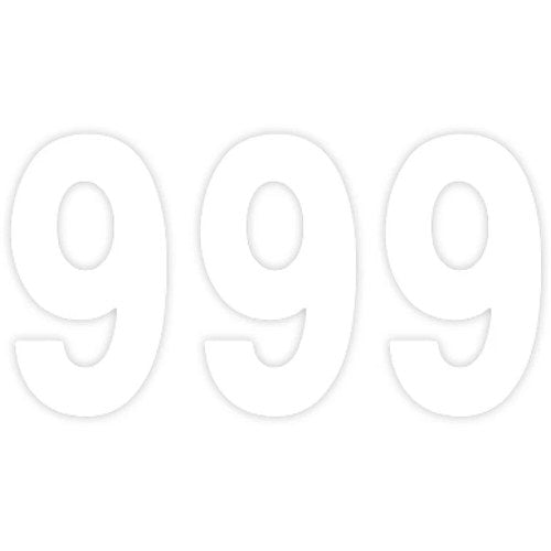 Factory Effex Pro Number 9 - White - 7" | 02-4359