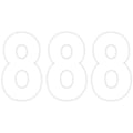 Factory Effex Mini Pro Number 8 - White - 4" | 04-2568