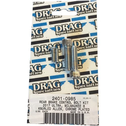 Drag Specialties Bolt Kit M8 Rear Brake Knurled All Chrome | MK785