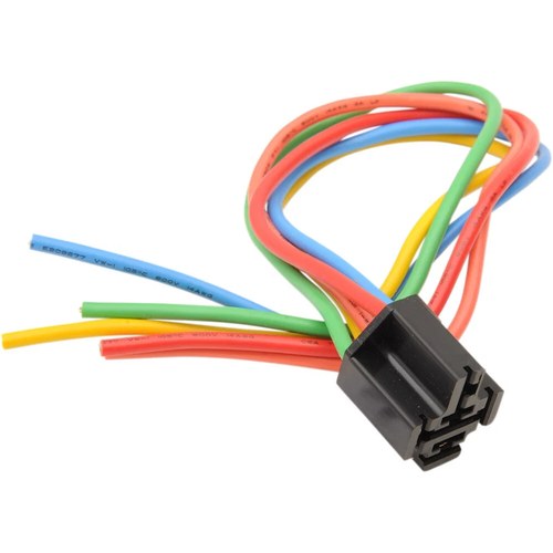 Drag Specialties Relay Socket Assembly - Colored Wires | MC-DRAG042
